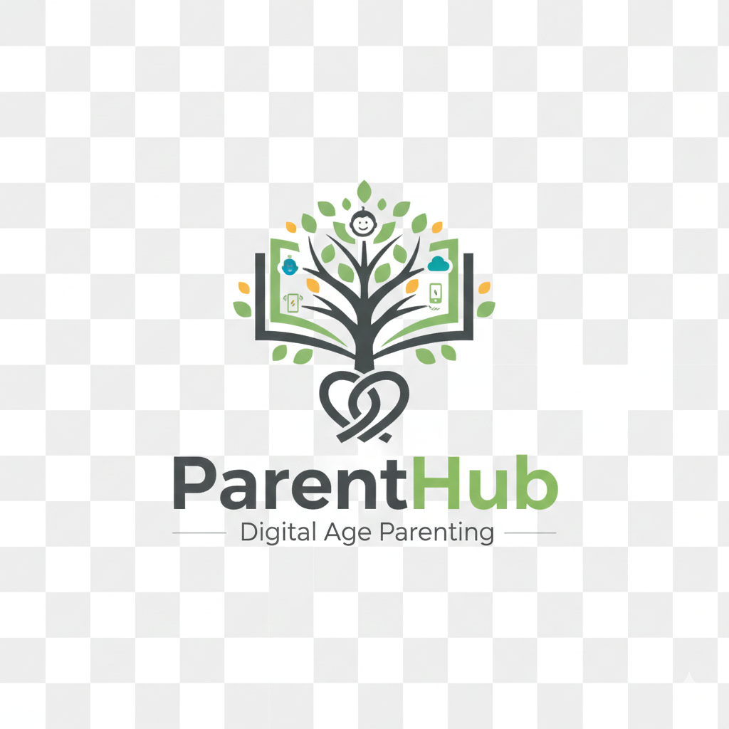 ParentHub logo - Digital Age Parenting blog featuring a green tree and tech icons.